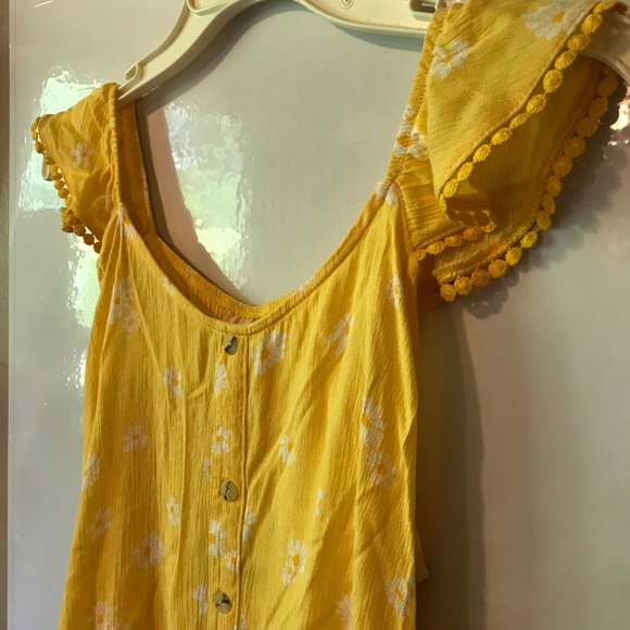 New size XL 16 Girls’ Self Esteem Summer Blouse- Yellow floral - Picture 2 of 5